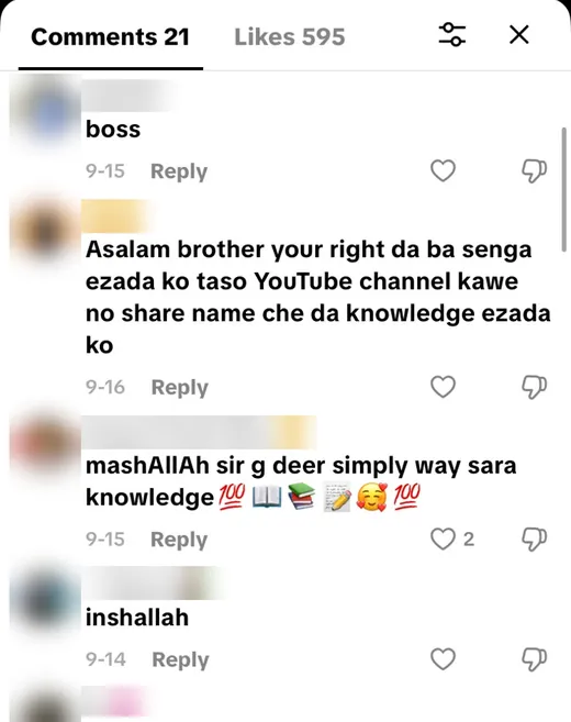 TikTok comments saying the mentor explains trading in a simple way